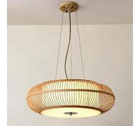 KBUUKYYXouy Lustre suspendu médiéval avec luminaires en bambou tressé, idéal pour salon de thé, bar, salle à manger ou club. Suspension réglable. Ampoule non incluse.