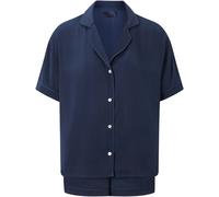 KBX KBX Blue Hattie Satin Revere Shirt and Shorts Set