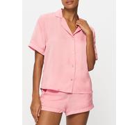 KBX KBX Pink Hattie Satin Revere Shirt and Shorts Set