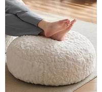 KBZSlyn Bean Bag Chairs with Faux Cashmere Cover, Chair for Adults/Teens No Filling, Pouf,Round Fluffy Sofa Living Room Bedroom College Dorm,Machine Washable(Footstool)