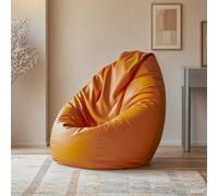 KBZSlyn Bean Bag Cover Beanbag Sofa (No Filler) Lounge Chair PU Leather Empty Lazy Sofa Dorm Room Pouf Comfy for Adults Bean Bag Chair Cover for Living Room, Bedroom(Yellow)