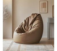 KBZSlyn Bean Bag Cover Beanbag Sofa (No Filler) Lounge Chair PU Leather Empty Lazy Sofa Dorm Room Pouf Comfy for Adults Bean Bag Chair Cover for Living Room, Bedroom(Gray)