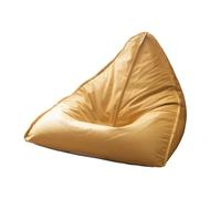 KBZSlyn Bean Bag Cover Only Beanbag Chair (No Filler) Comfy Faux Leather Triangular Bean Bag Lounge Chair Without Filling for Adults Empty Lazy Sofa for Living Room, Bedroom(Yellow)