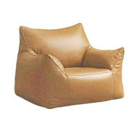 KBZSlyn Bean Bag Cover PU Leather Beanbag Sofa (No Filler) Lounge Chair for Bedroom Dorm Room Pouf Comfy Bean Bag Chair Cover for Adults Empty Lazy Sofa for Living Room(Khaki)