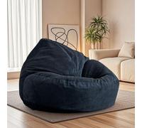 KBZSlyn Housse de Pouf (sans Rembourrage) en Velours côtelé Lavable for Fauteuil de Salon, canapé Paresseux, Pouf for Adultes, Salon, Chambre à Coucher(Dark Blue)