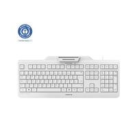 CHERRY Clavier de sécurité KC 1000 SC — Lecteur de carte intégré AZERTY USB-A Blanc‑Gris