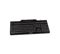 CHERRY Clavier KC 1000 SC – filaire de sécurité, lecteur de carte intégré, AZERTY, USB-A, Noir