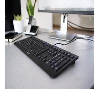 KC 1000,Wired Keyboard,EU Layout (QWERTY),Plug & Play via USB Port,Flat Design,Ultra-Quiet Key Operation,Black