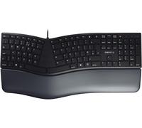 KC 4500 ERGO, clavier ergonomique, Disposition UK (QWERTY), filaire, repose-poignet rembourr? avec mousse ? m?moire de forme, clavier incurv?, Noir