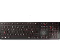 KC 6000 SLIM, clavier au design ultra-plat, layout anglais (QWERTY), filaire (connexion USB-A), silencieux, durable, marquage des touche, noir