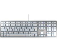 Kc 6000 Slim, Clavier Au Design Ultra-Plat, Layout Anglais (Qwerty), Filaire (Connexion Usb-A), Silencieux, Durable, Marquage Des Touche, Argent