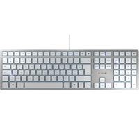 KC 6000 SLIM, clavier au design ultra-plat, layout fran?ais (AZERTY), filaire (connexion USB-A), silencieux, durable, marquage des touche, argent