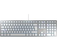 Kc 6000 Slim, Clavier Au Design Ultra-Plat, Layout Pan-Nordique (Qwerty), Filaire (Connexion Usb-A), Silencieux, Durable, Marquage Des Touches, Argent