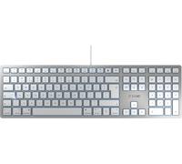 Kc 6000 Slim For Mac Clavier Pour Mac Filaire (Connexion Usb-A), Layout Uk- (Qwerty), Touches Silencieuses, Conception Compacte Et Plate, Blanc-Argent