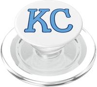KC Blue Kansas City KC 2 Lettres Graphique décontracté Cool KC PopSockets PopGrip pour MagSafe