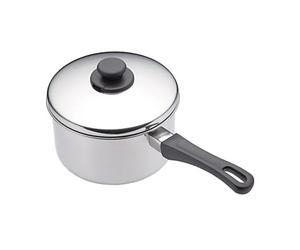 KC BLUE Kitchen Craft - Casserole en INOX avec Couvercle, 16 cm, Capacité 1,25 litres - Couleur Argent