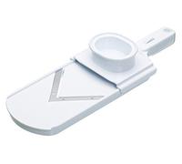 KC BLUE Kitchen Craft - Mandoline Coupe-Légumes avec Lame en V, Plastique et INOX, 32 x 11 cm - Blanc