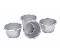 KC BLUE KitchenCraft Anodised Aluminium Mini Pudding Moulds, 7.5 cm (3”) (Set of 4)