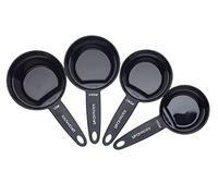 KitchenCraft Lot de 4 Cups de Mesure Magnétiques Emboîtables, Noir