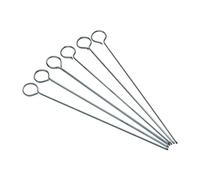 KC BLUE KitchenCraft – Piques à brochettes plates en acier inoxydable, 20 cm – Lot de 6