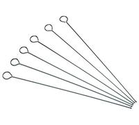 KitchenCraft Piques à Brochettes Plates en Acier Inoxydable, 30 cm, Lot de 6