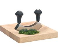 KC BLUE KitchenCraft planche à découper de bois avec cutter de demi-lune 20 cm 14 cm