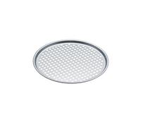 KitchenCraft Plaque à Pizza pour Four 33cm, Antiadhésive, Perforée en Acier au Carbone, Argent