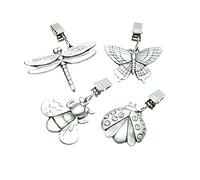 KC BLUE KitchenCraft - Poids pour Nappe en Étain en Forme d'Insectes avec Clips, Lot de 4