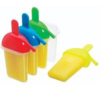KC BLUE KitchenCraft Sipper-Style Plastic Ice Lolly Moulds - Multi-Colour (Set of 4)