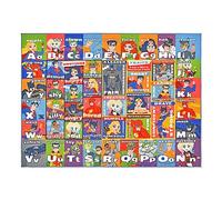 KC Cubs Tapis DC Super Hero - Alphabet ABC - Traits et émotions - Tapis éducatif et d'apprentissage - Tapis de jeu pour enfants - Tapis de jeu rectangulaire pour enfants - Pour tout-petits de 2 ans et