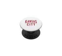 KC Kansas City Old School Throwback Rouge et Noir PopSockets PopGrip Adhésif