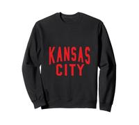 KC Kansas City Old School Throwback Rouge et Noir Sweatshirt