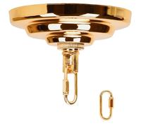 KC&KST Kit de couverture de plafonnier de 12,7 cm - Robuste - Couvercle en acier noir pour lustre/suspension/swag lumière, avec boucle, barre transversale et vis de montage (doré cuivré)