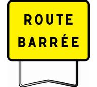 Panneau de signalisation KC1 "route barrée" rétroréfléchissant - 800x600 mm TALIAPLAST