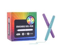 KC260A Lot de stylos à encre gel effaçable 45 couleurs | Pointe fine de 0,6 mm, forme torsadée, codage de page, examen d'étude, utilisation créative, préparation de leçon