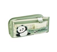 KCatsy Sac Scolaire Kawaii Panda Crayons Vert Grand Capacité Plusieurs Compartiments