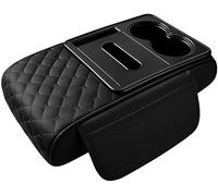 KCBEHIDVW Coussin Accoudoir Voiture pour Porsche Cayenne New Energy Taycan, Antidérapante Anti Rayures Voiture Housse Console Centrale avec Portegobelet Accessoires Voiture,Black