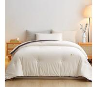 KCCRHIN Couette 220X240 en 100% Coton Naturel Couette Réversible pour Toutes Saisons Édredon d'hiver Moelleuse pour Lit 2 Personnes Literie Confortable pour Maisons Et Apparts,Blanc,220 * 240cm/3.0kg