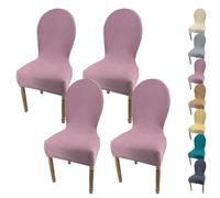KCCRHIN Dossier Rond Housse De Chaise Extensible Lot de 2/4/6 Housse De Chaise De Table À Manger Couverture De Chaises De Mariage Housse De Chaise Élastique pour Cuisine Hôtel,C 4pcs