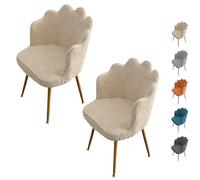 KCCRHIN Housse De Chaise en Forme De Pétale Housse De Chaise Extensible Lot de 2/4/6 Housse Chaise De Coiffeuse Couverture Chaise Lavable Amovible Protection Chaise pour Salon Cuisine Hôtel,A 2pcs