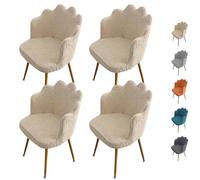 KCCRHIN Housse De Chaise en Forme De Pétale Housse De Chaise Extensible Lot de 2/4/6 Housse Chaise De Coiffeuse Couverture Chaise Lavable Amovible Protection Chaise pour Salon Cuisine Hôtel,A 4pcs