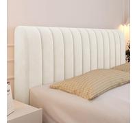 KCCRHIN Housse Tête De Lit en Velours Épais Housse De Protection pour Têtes De Lit Housse Tete De Lit Super Douce Protecteur De Tête De Lit Anti-Poussière pour La Chambre,Beige,220cm/86.6in