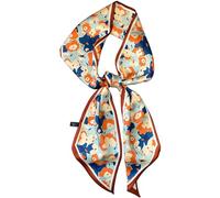 Kcctoo Foulard de tête en satin de soie de 150 cm de long pour femme, col carré, pour sac, écharpes à cheveux, cadeau 150 x 15 cm, A1 Fleurs lumineuses 150 x 15 cm, 59” x 5.9”/150 x 15cm