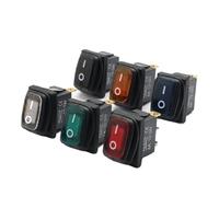 KCD1-101 3 broches Mini On Off joint interrupteur à bascule en 12 V éclairage rouge 6A250VAC 13x19mm 1 pièces(Red-single-single,12V)