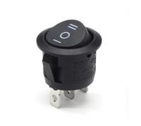 KCD1 LED interrupteur à bascule 2/3Pin ON-OFF-ON 6A/250VAC 10A/125VAC SPST | Interrupteur à bascule LED rond 23 mm, 2/3 broches, ON-OFF et ON-OFF-ON(Black NO Light-01,1 piece)