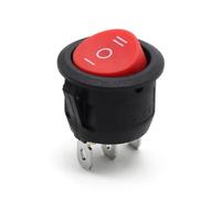 KCD1 LED interrupteur à bascule 2/3Pin ON-OFF-ON 6A/250VAC 10A/125VAC SPST | Interrupteur à bascule LED rond 23 mm, 2/3 broches, ON-OFF et ON-OFF-ON(Red NO Light-01,1 piece)
