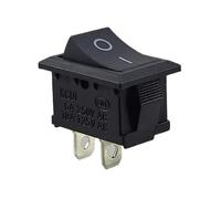 KCD1 Mini interrupteur à bascule 19 x 13 mm 250 V 6 A 125 V 10 A CA (6 V, 9 V, 12 V, 24 V, 125 V CA/CC), noir, rectangulaire, 2 pôles ON/OFF