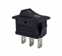 KCD1 Mini Interrupteur Marche Arret à Bascule 19 x 13 mm 250 V 6 A 125 V 10 A AC, 12 V 20 A DC, KCD1 (6 V, 9 V, 12 V, 24 V, 125 V CA/C), Noir, Rectangulaire, 2 Pôles ON/ON