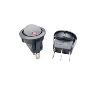 KCD1 ship type switch round 12V 220V with lamp LED lamp 3-pin, 2- Position rocker 16A ship type power SPST switch 1pcs NWPNLXEA(Red 220V)