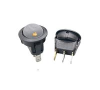 KCD1 ship type switch round 12V 220V with lamp LED lamp 3-pin, 2- Position rocker 16A ship type power SPST switch 1pcs NWPNLXEA(Yellow 220V)